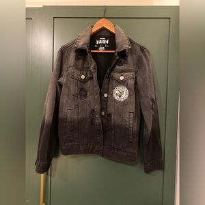 Ramones 1-2-3-4 Jean Jacket Black Distressed Denim Jacket